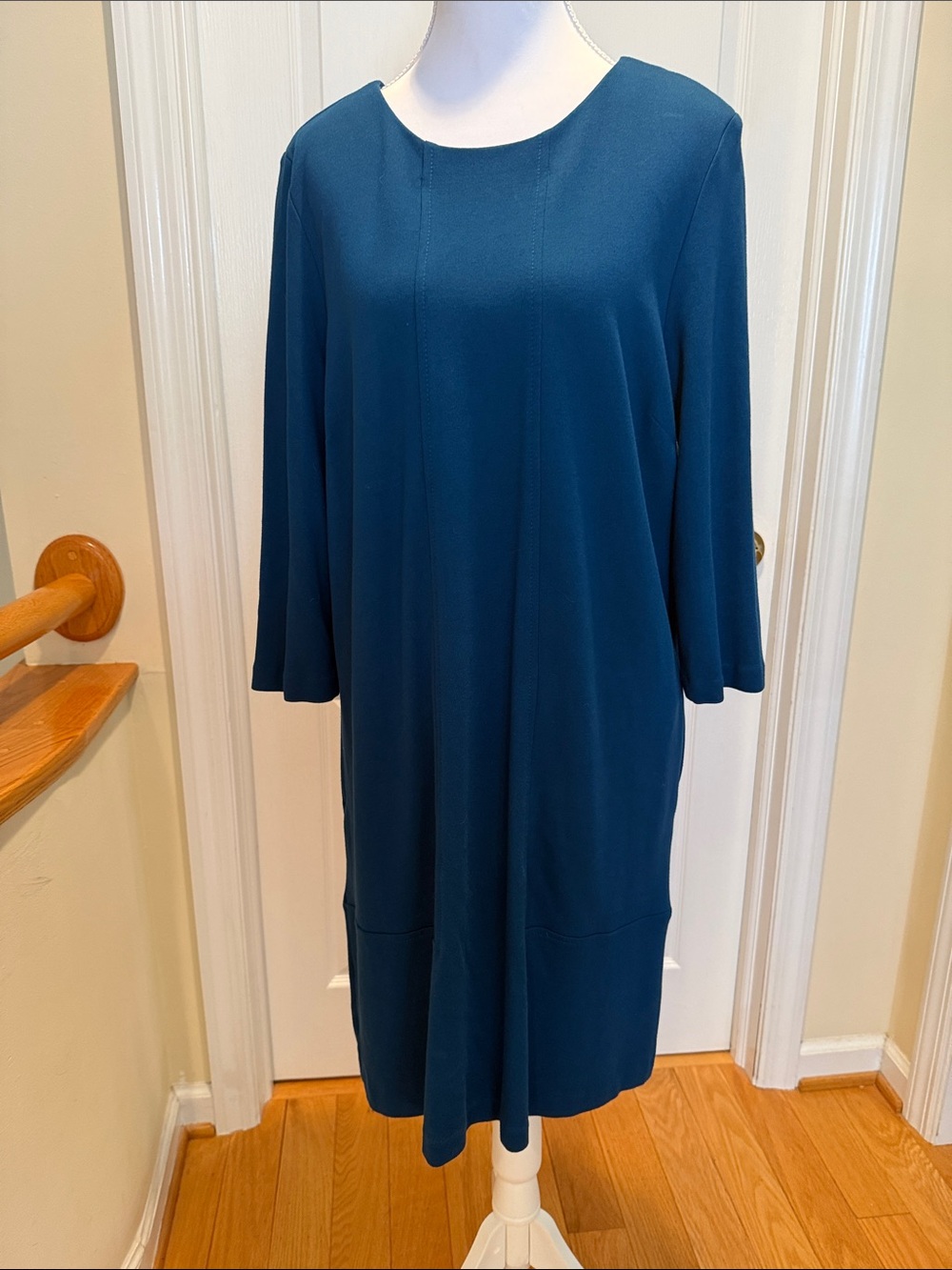 Simple Teal Shift Dress with pockets